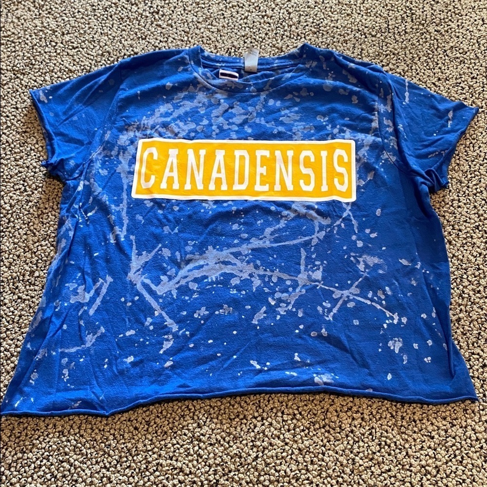 Camp Canadensis Next Level Apparel Blue Bleached T-Shirt Size Youth XL